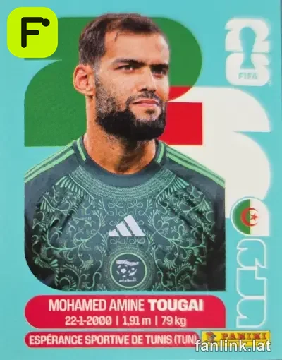 Mohamed Amine Tougai #ALG6 — Lámina Panini FIFA World Cup 2026 (Algeria)