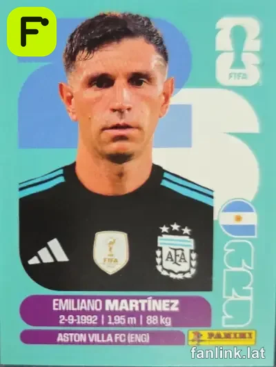 Emiliano Martinez #ARG2 — Lámina Panini FIFA World Cup 2026 (Argentina)