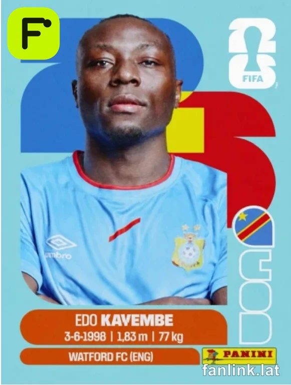 Edo Kayembe #COD10 — Lámina Panini FIFA World Cup 2026 (Congo DR)