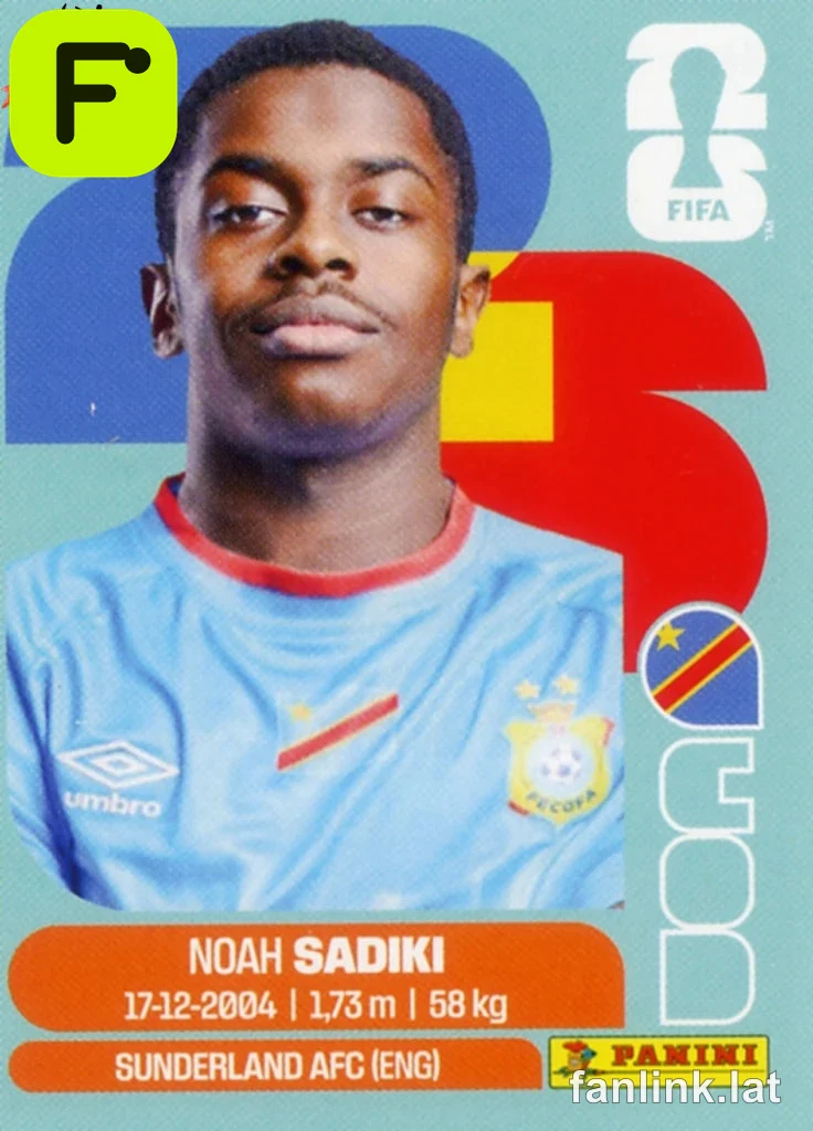 Noah Sadiki #COD12 · Panini Mundial 2026 (Congo DR) · FanLink