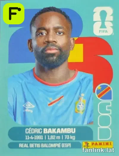 Cédric Bakambu #COD19 · Panini Mundial 2026 (Congo DR) · FanLink