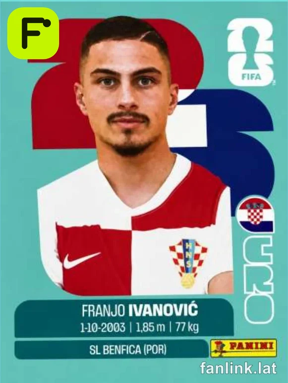 Franjo Ivanovic #CRO20 — Lámina Panini FIFA World Cup 2026 (Croatia)