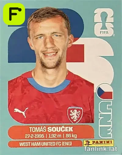 Tomas Soucek #CZE12 — Lámina Panini FIFA World Cup 2026 (Czechia)