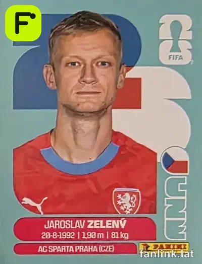 Jaroslav Zeleny #CZE6 — Lámina Panini FIFA World Cup 2026 (Czechia)