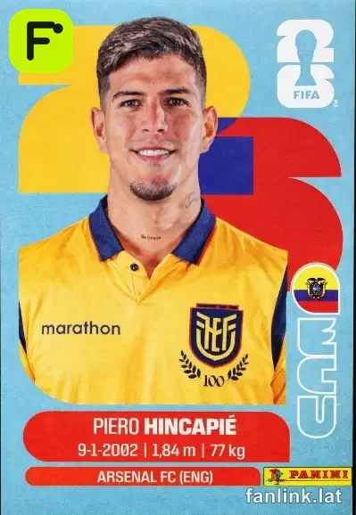 Piero Hincapié #ECU4 — Lámina Panini FIFA World Cup 2026 (Ecuador)