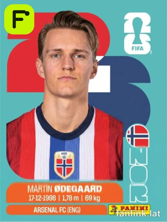Martin Ødegaard #NOR10 · Panini Mundial 2026 (Norway) · FanLink