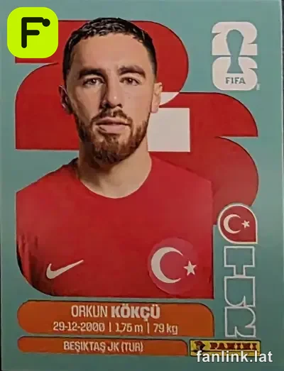 Orkun Kokcu #TUR12 — Lámina Panini FIFA World Cup 2026 (Türkiye)